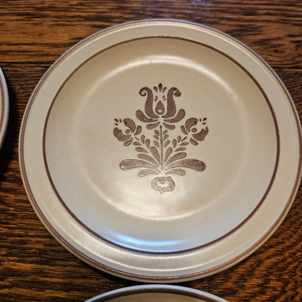 Pfaltzgraff‎ Village Bread/Salad Plates Set of 5 Vintage USA Stoneware Brown